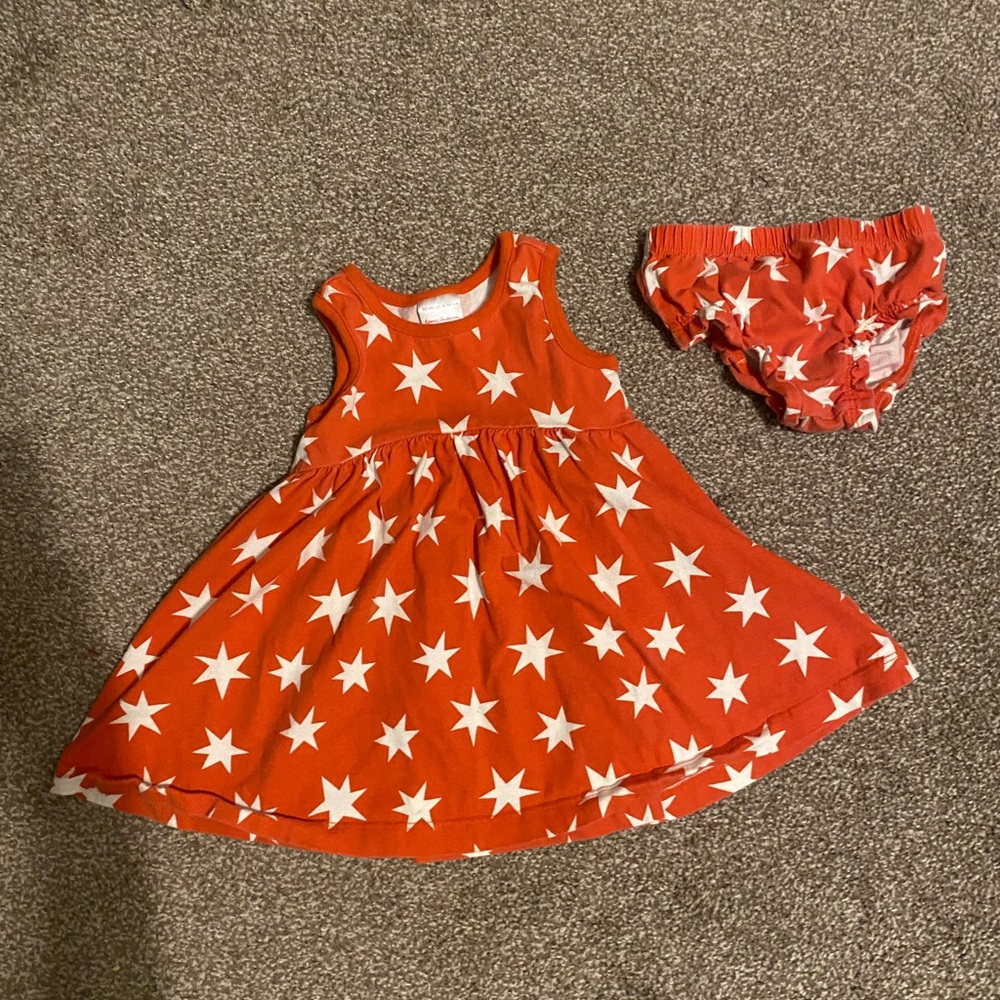 Hanna Andersson Red Star Dress with Bloomers